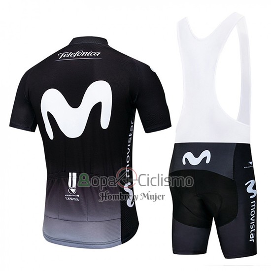 Movistar Ropa Ciclismo Culotte Corto 2019 Mangas Cortas Negro Blanco